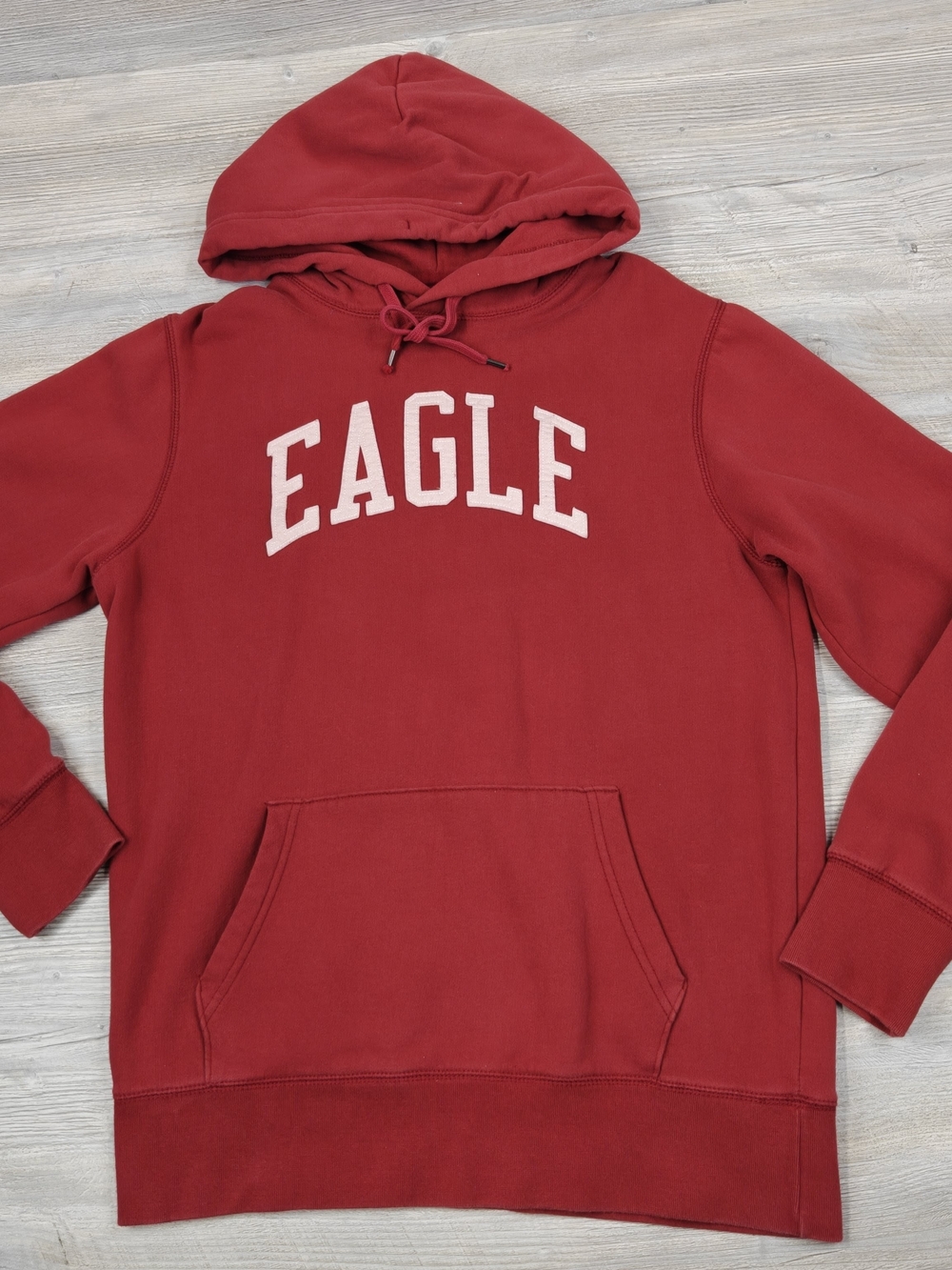 American Eagle Men's Hoodie MT Medium Tall Maroon Y2K Vintage Style Eagle Logo